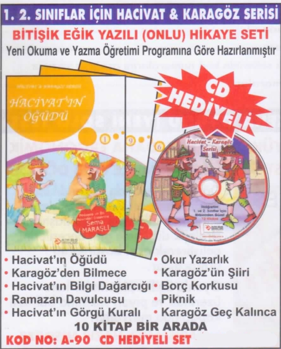 1. 2. Sınıflar İçin Bitişik Eğik Yazılı (Onlu) Hikaye Seti. Fiyatı: 6 TL Kod No: A-90 1. 2. Sınıflar İçin Bitişik Eğik Yazılı (Onlu) Hikaye Seti. Fiyatı: 6 TL Kod No: A-90