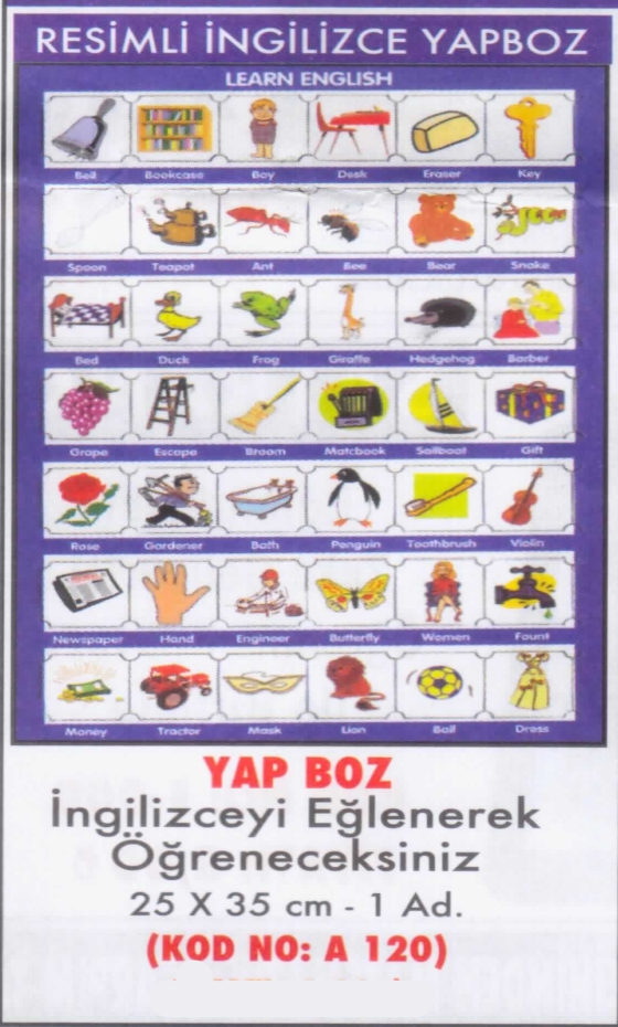 Resimli İngilizce Yap- Boz. Fiyatı: 4 TL Kod No:A120 Resimli İngilizce Yap- Boz. Fiyatı: 4 TL Kod No:A120